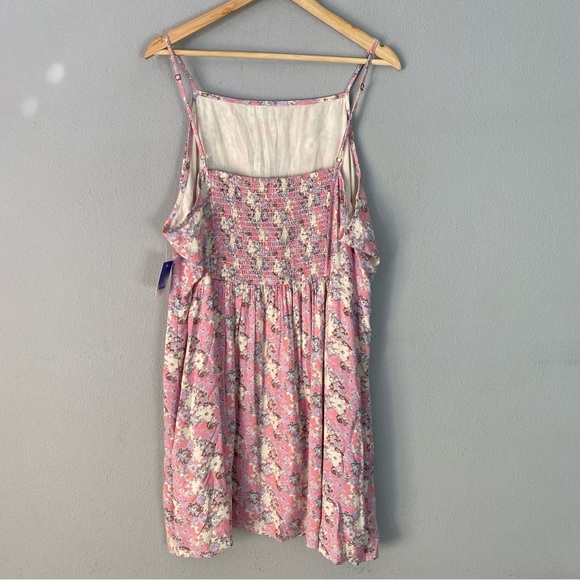 NEW Abound Floral Mini Dress Pink blue Floral abstract 3X - Picture 7 of 12